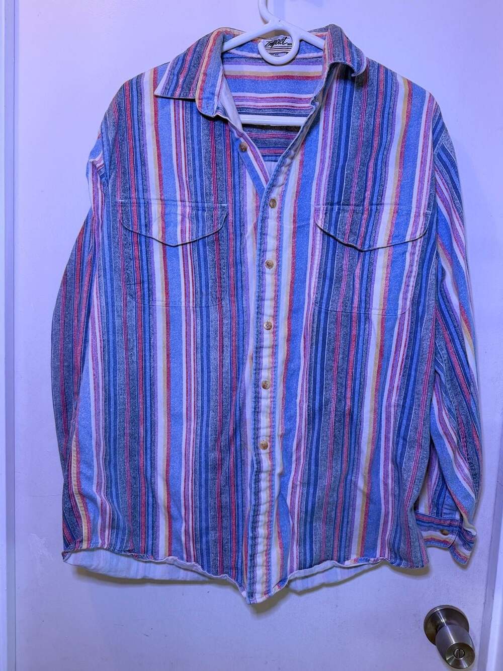 Impact Striped Long Sleeve Button Down Shirt Multicolor